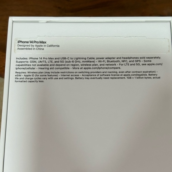 IPhone Silver 14 Pro Max Box (Box Only) - Picture 6 of 6